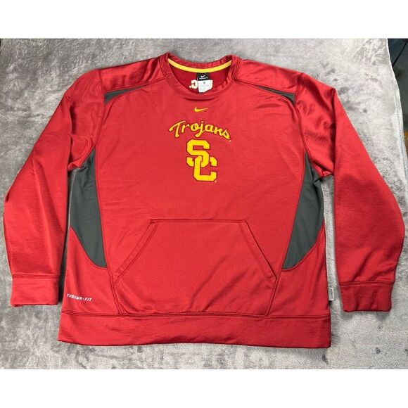 Vintage‎ Nike USC Trojans Sweatshirt Men's XL Pullover Crew Neck Therma Fit - Picture 1 of 12